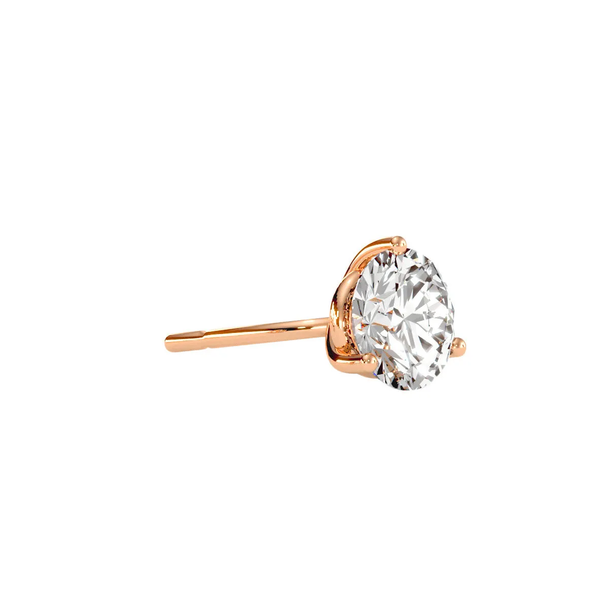 1 1/4 Carat Lab Grown Diamond Martini Stud Earrings In 14K Rose Gold