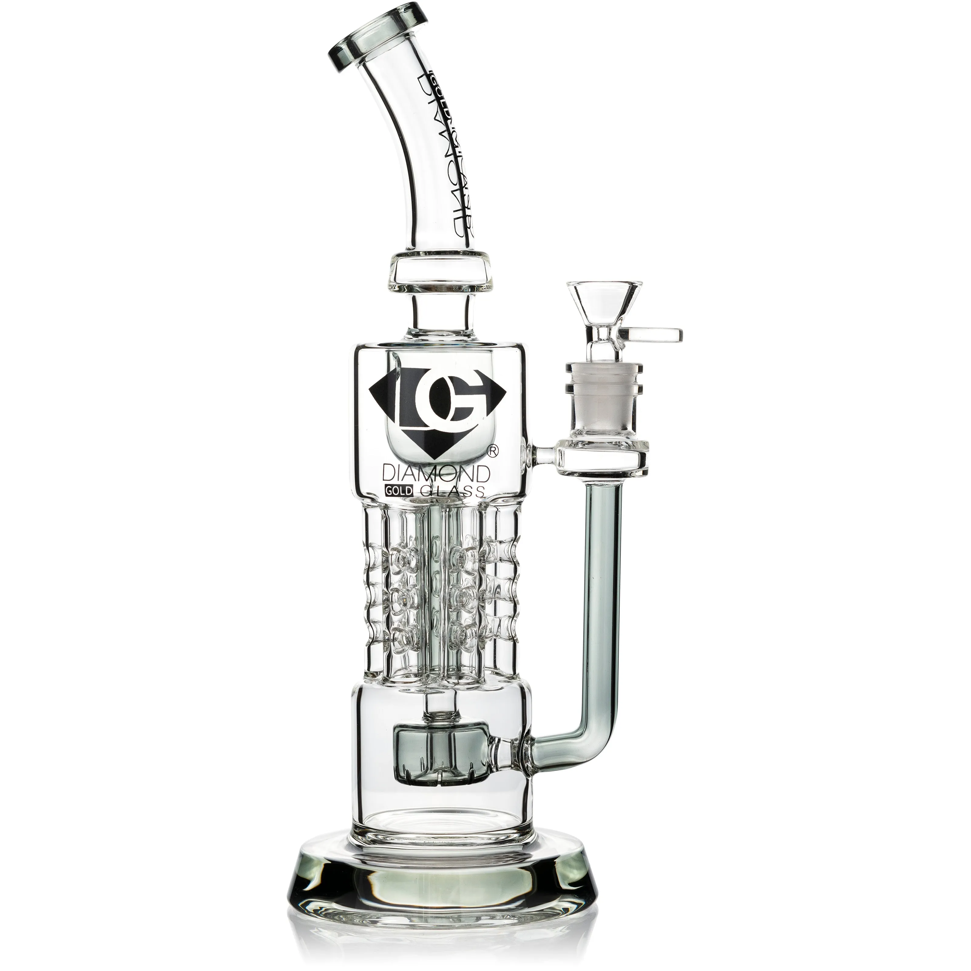 12” Incycler Swiss Pillar Perc Rig, by Diamond Glass (free banger included)