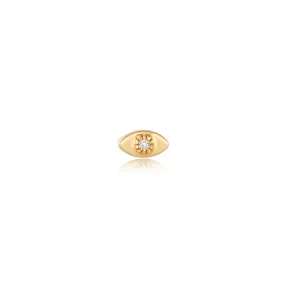 14k Mini Diamond Evil Eye Stud