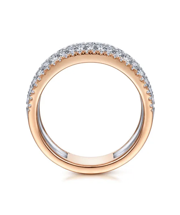 14K WhiteRose Gold Pavé Diamond Ring