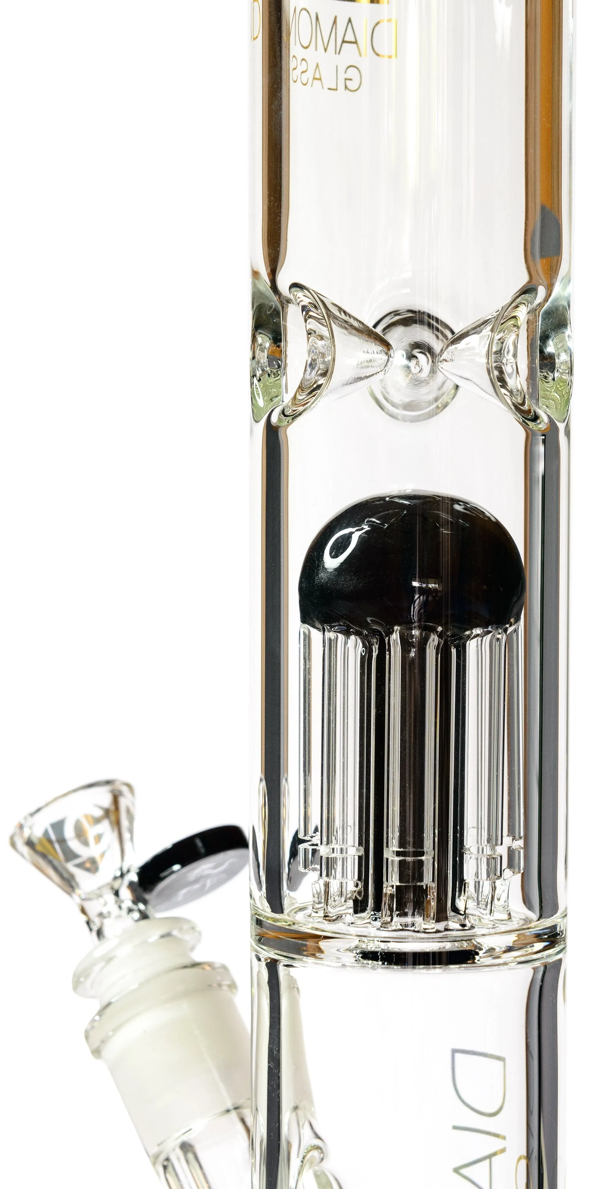 15 Straight Tube Bong w/ Single Chamber 8-Arm Tree Perc, by Diamond Glass