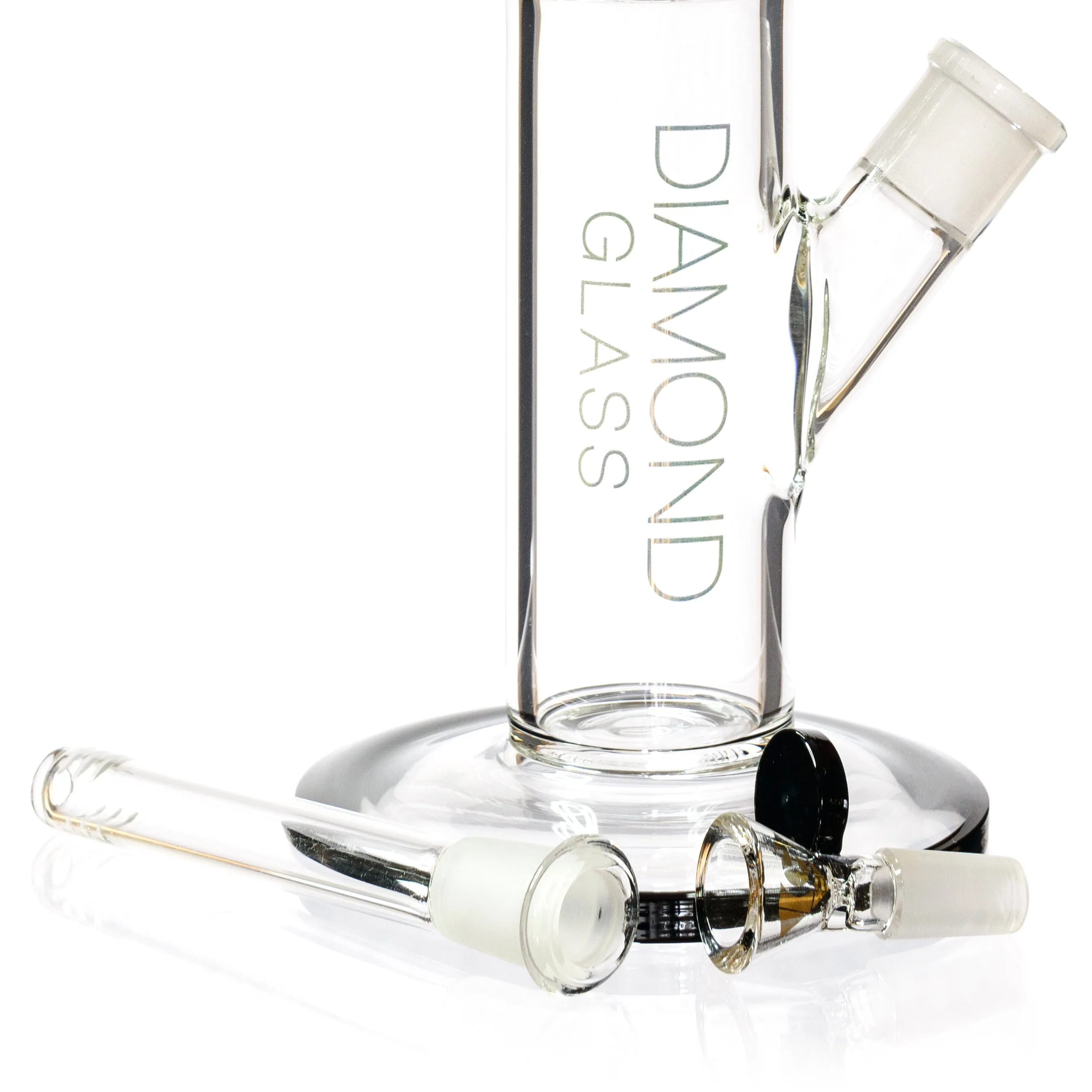 15 Straight Tube Bong w/ Single Chamber 8-Arm Tree Perc, by Diamond Glass