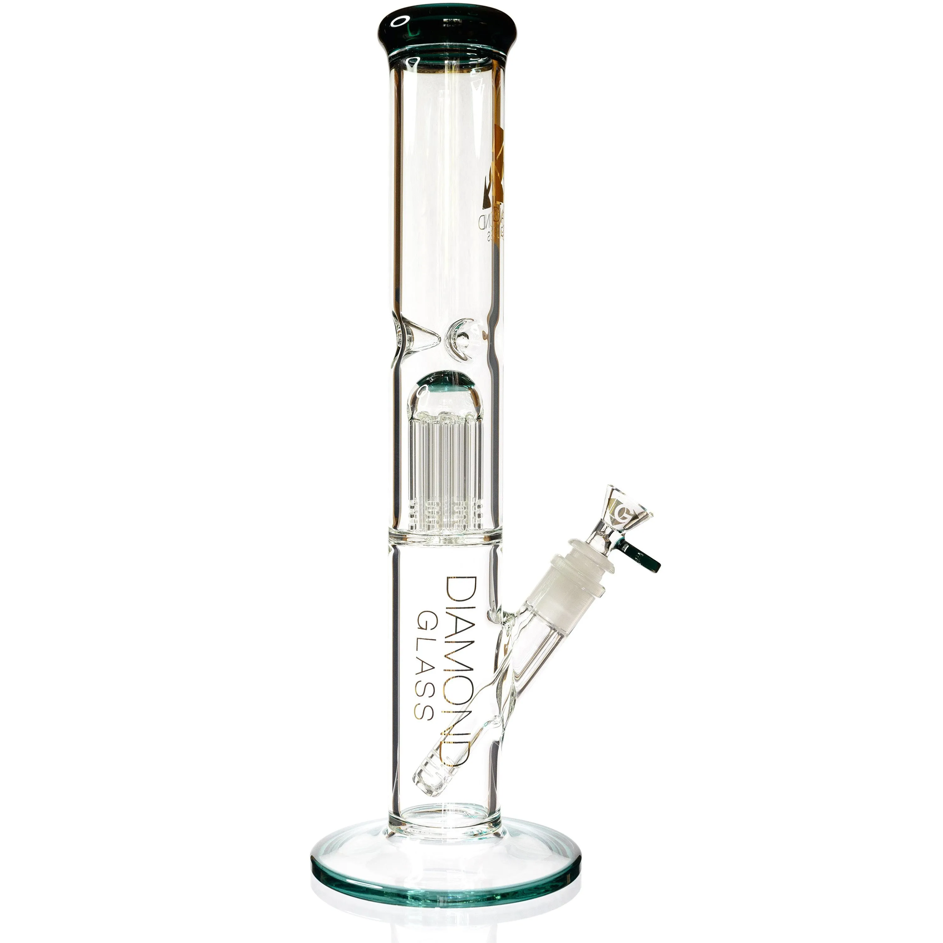 15 Straight Tube Bong w/ Single Chamber 8-Arm Tree Perc, by Diamond Glass