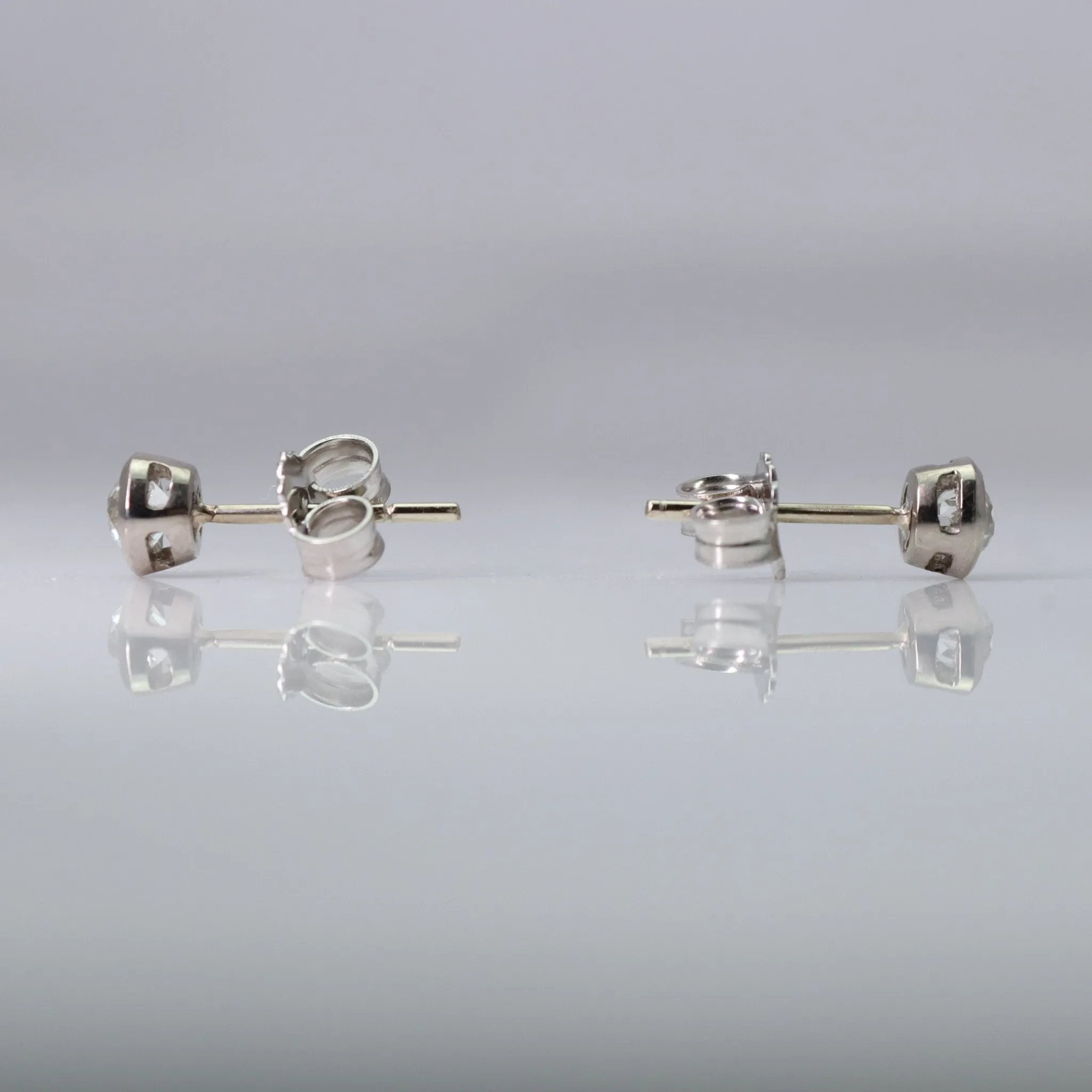 18 Carat White Gold Diamond Stud Earrings