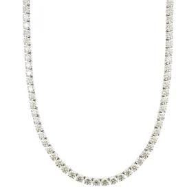 18K White Gold 4 Prong Diamond Line Necklace