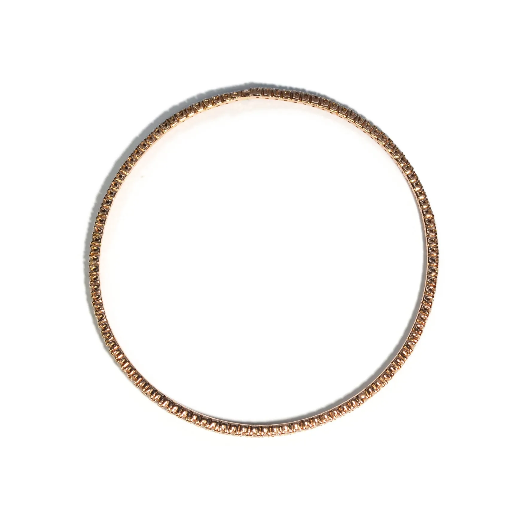 AFJ Diamond Collection - Thin Diamond Bangle Bracelet with Rose Gold