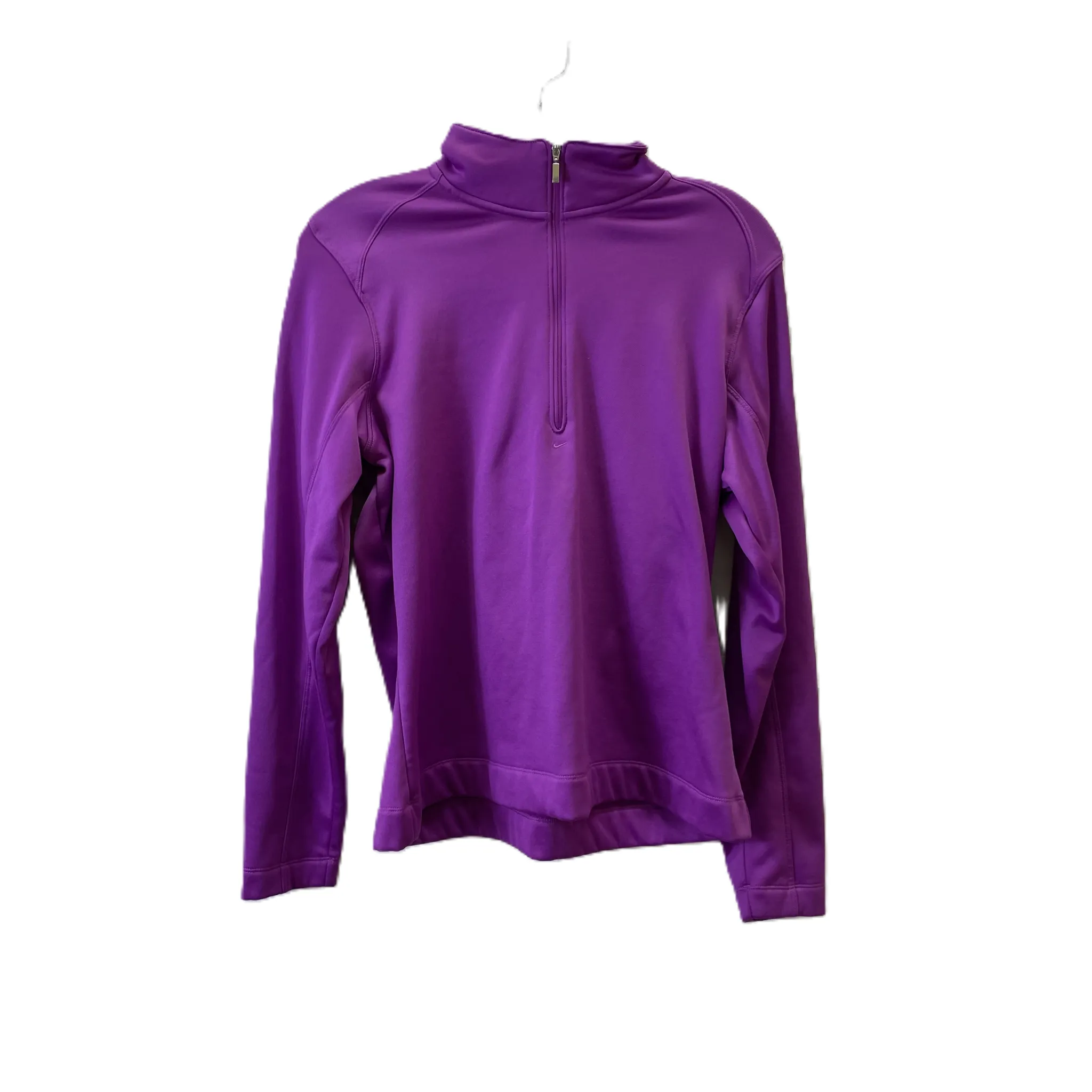 Athletic Top Long Sleeve Collar By Nike Apparel In Purple, Size: M