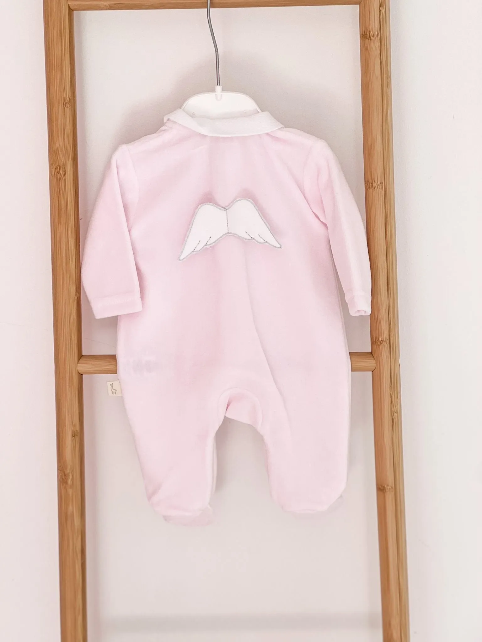 BabyGi Pink Angel Wing Peter Pan Baby Grow