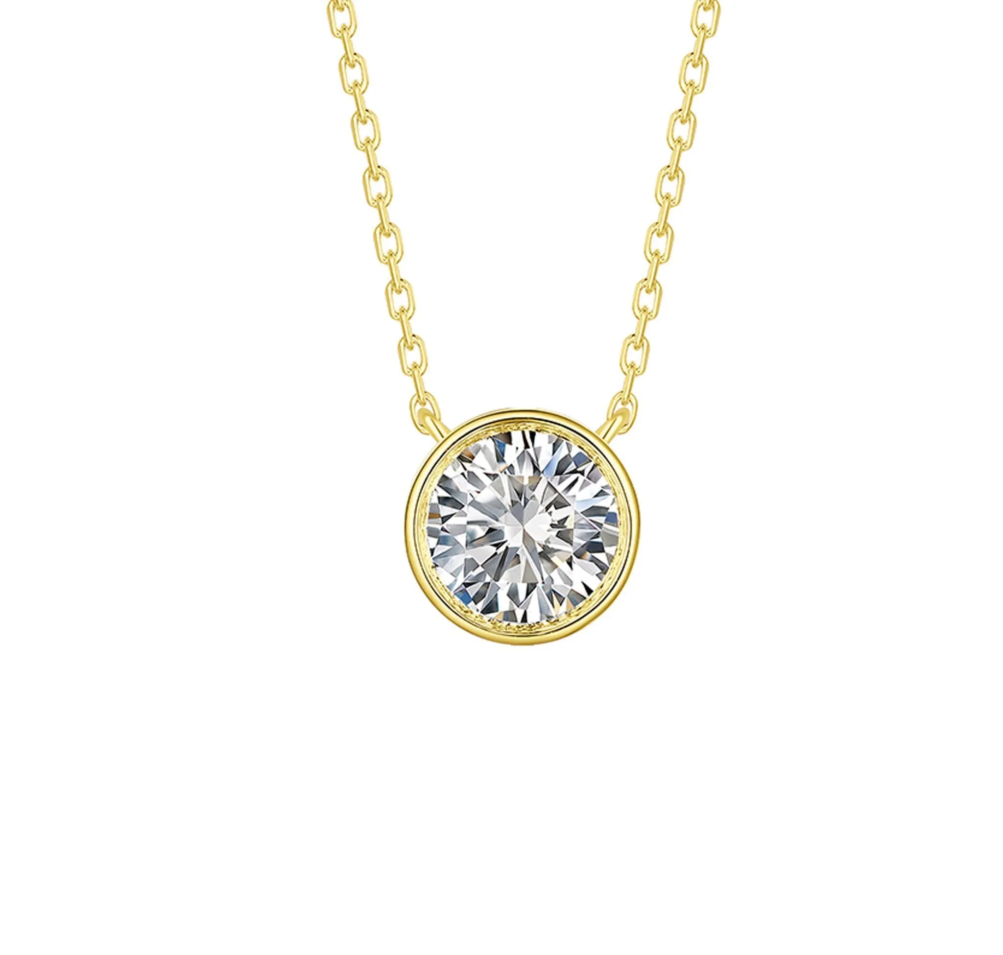 Bezel set round Diamond solitaire pendant