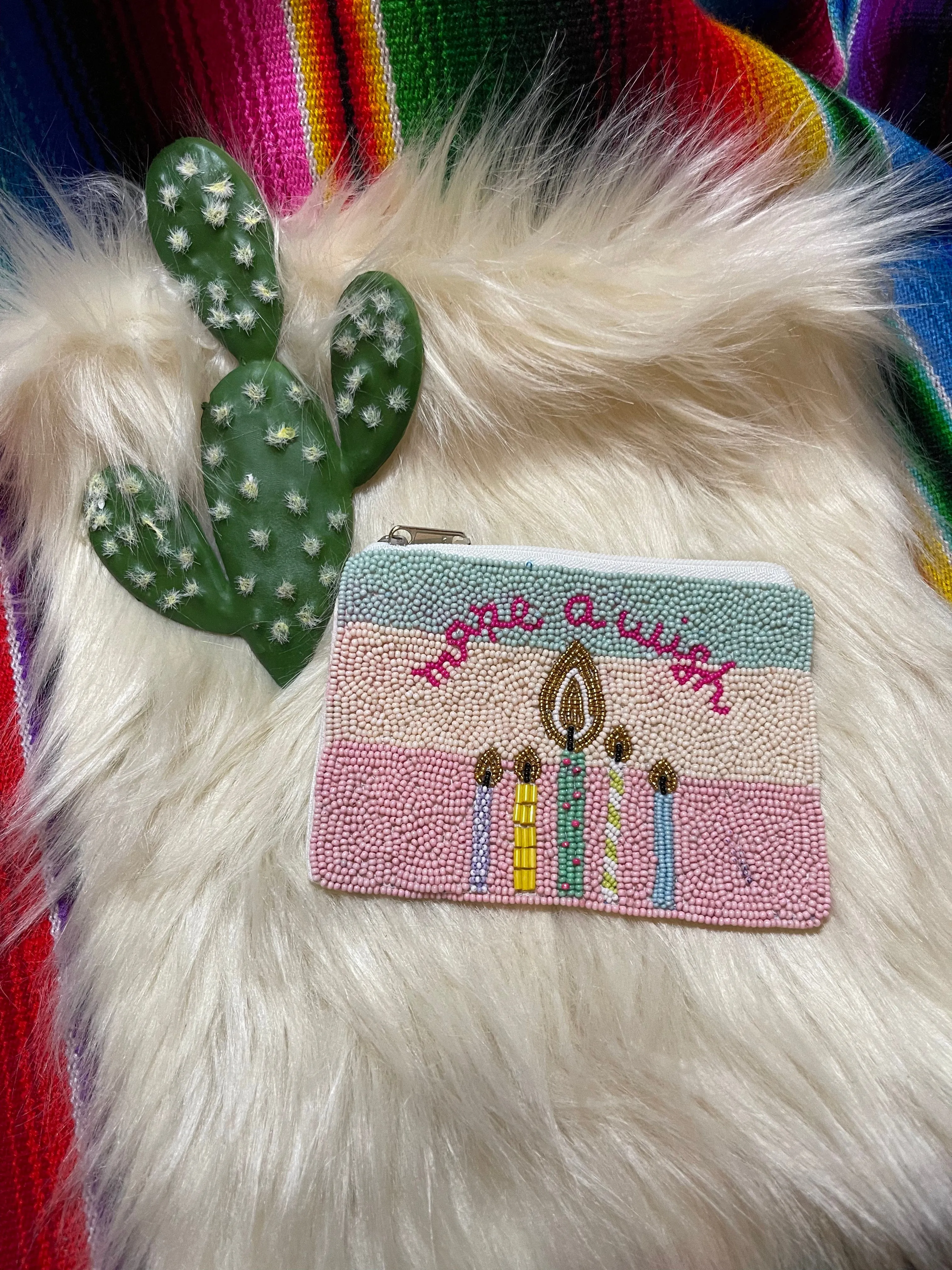 Birthday Beaded coin clutch