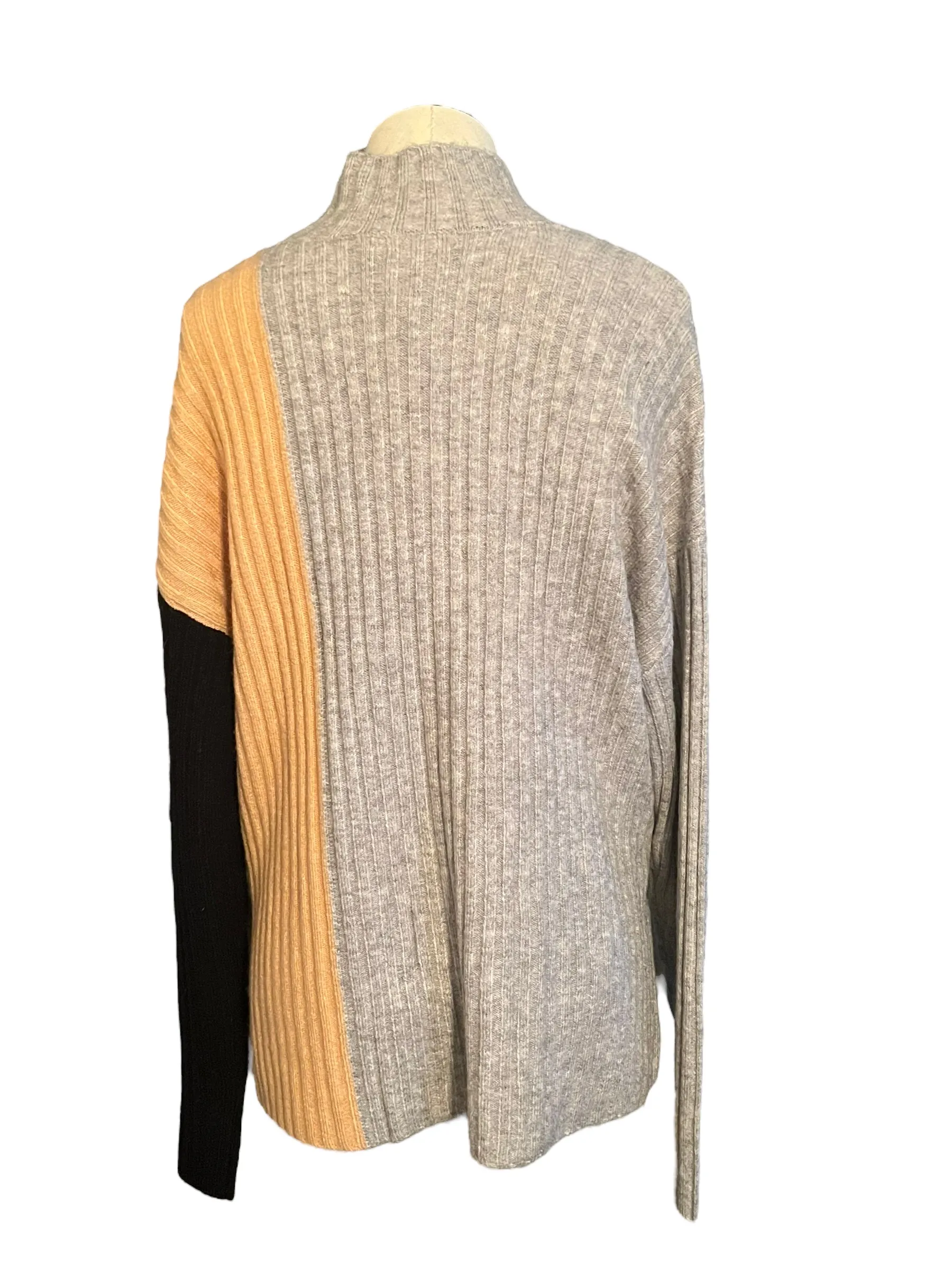 Calvin Klein Color Block Ribbed Mock Neck Size S Sweater