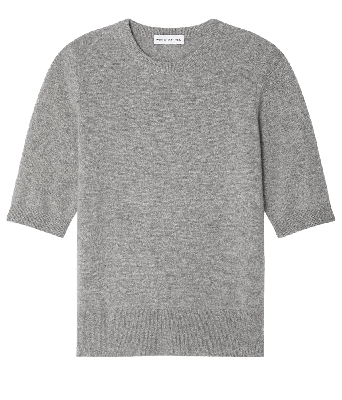 Cashmere Elbow Sleeve Tee in Grey Heather