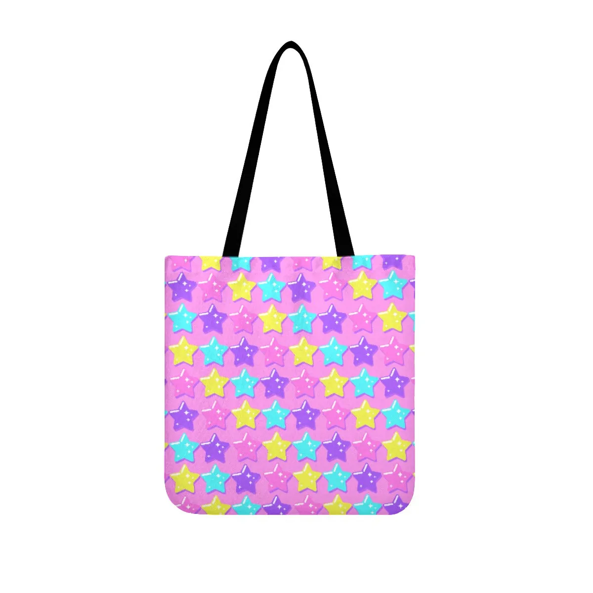 Electric Star Wave Pink Canvas Tote Bag