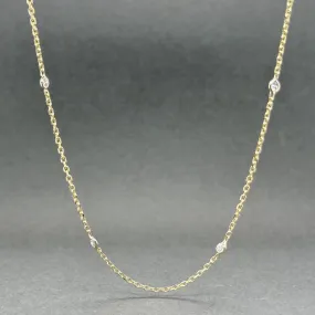 Estate 14K TT Gold 0.30ctw G-H/VS2 Diamonds By The Yard Necklace