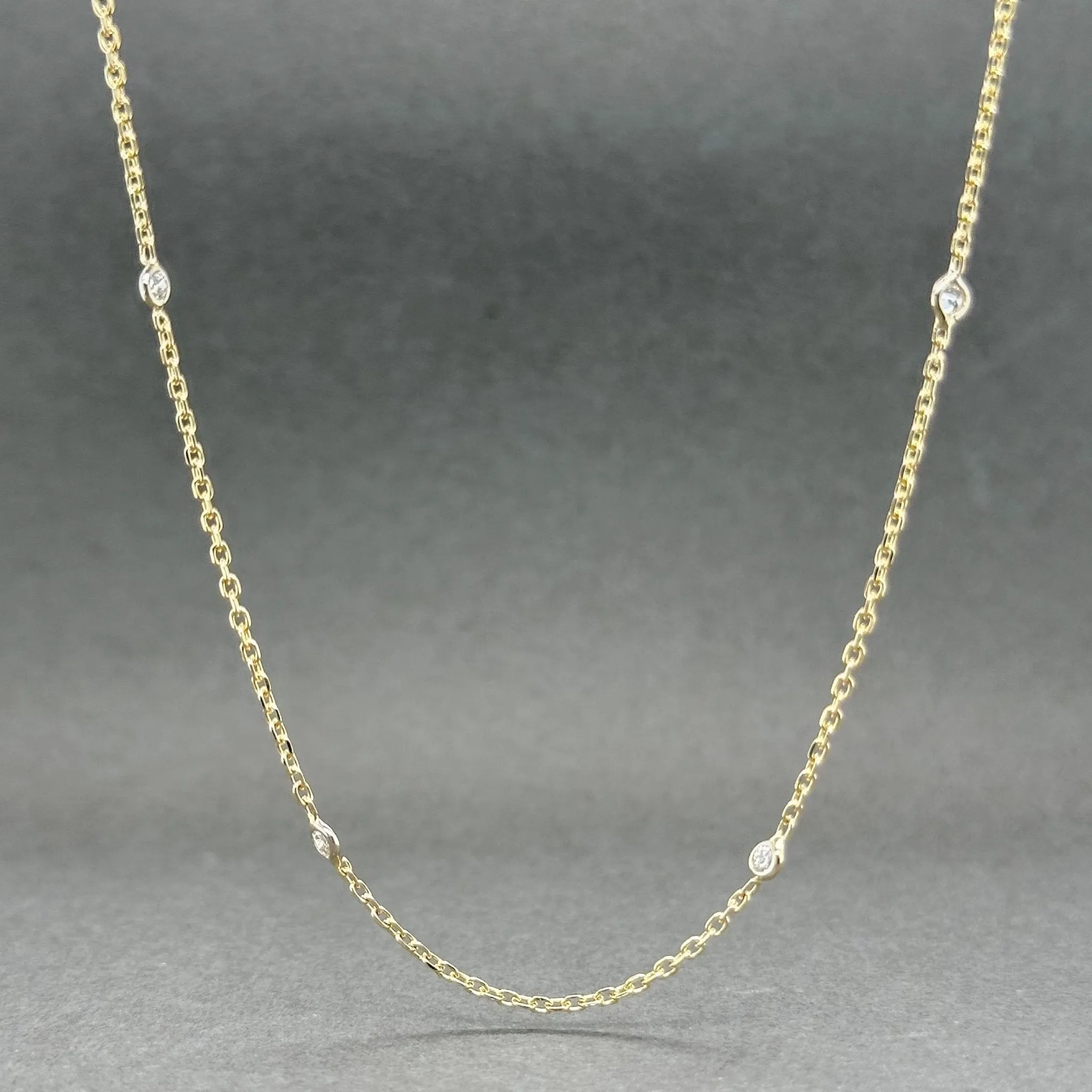 Estate 14K TT Gold 0.30ctw G-H/VS2 Diamonds By The Yard Necklace