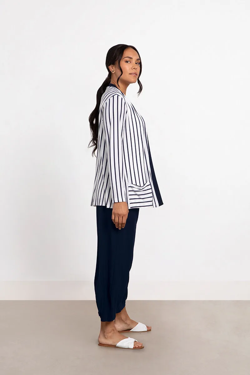 Everyday Cardigan | Navy Stripe