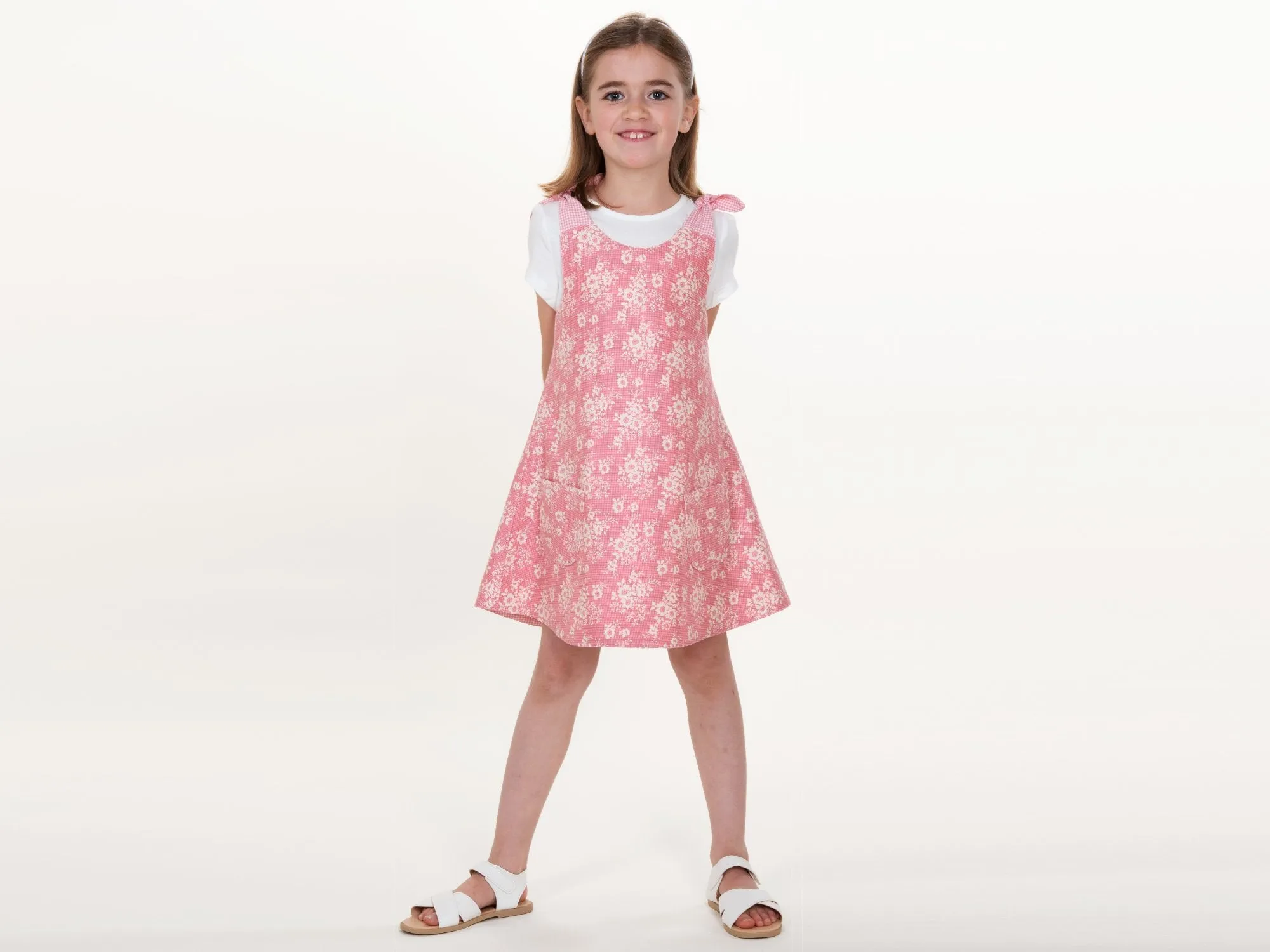 Girls pinafore dress sewing pattern ebook pdf JULE from Patternforkids