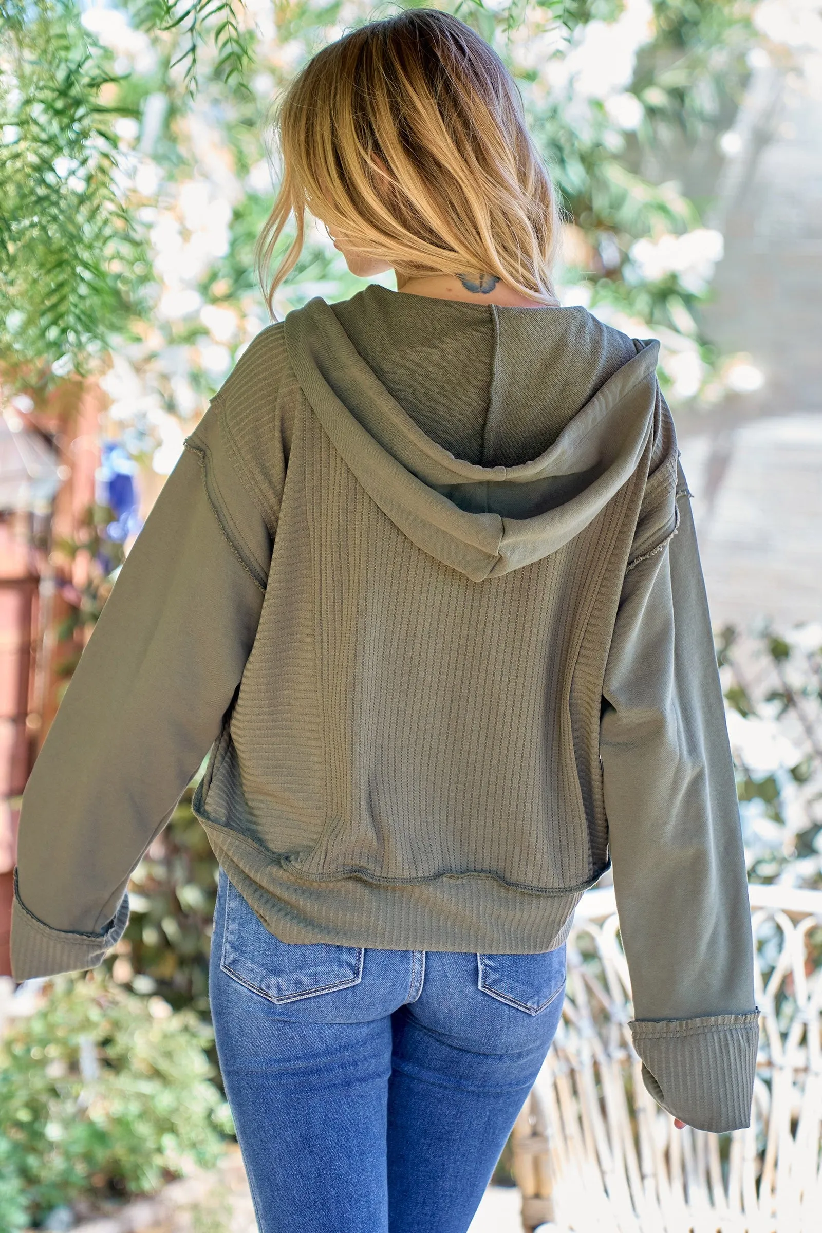 Hailey & Co. Rib & French mixed hoodie