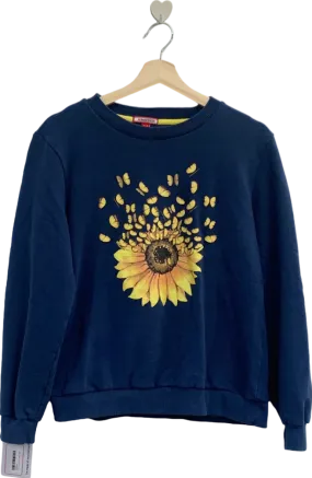 Joe Browns Navy Sunflower Print Sweatshirt UK 12