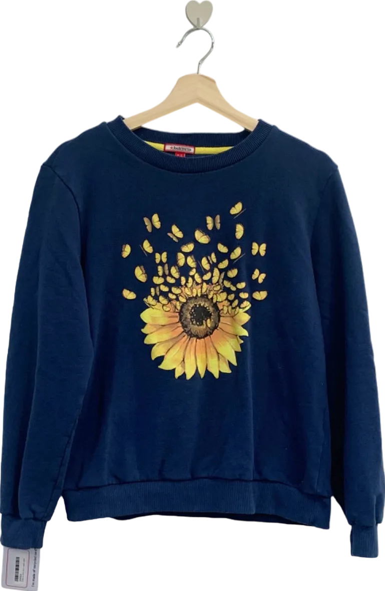 Joe Browns Navy Sunflower Print Sweatshirt UK 12