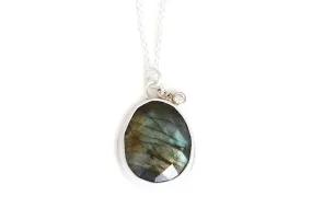 Labradorite   Moissanite Necklace