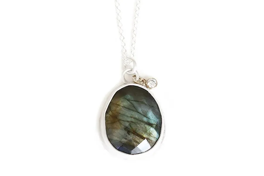 Labradorite   Moissanite Necklace