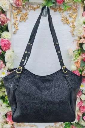 Leather Buckle Handle Shoulder Bag