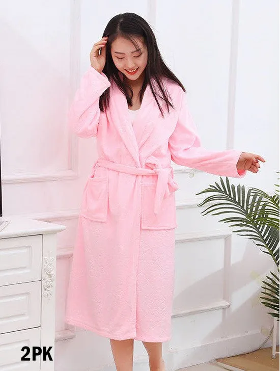 Light Pink Microfibre Bathrobe