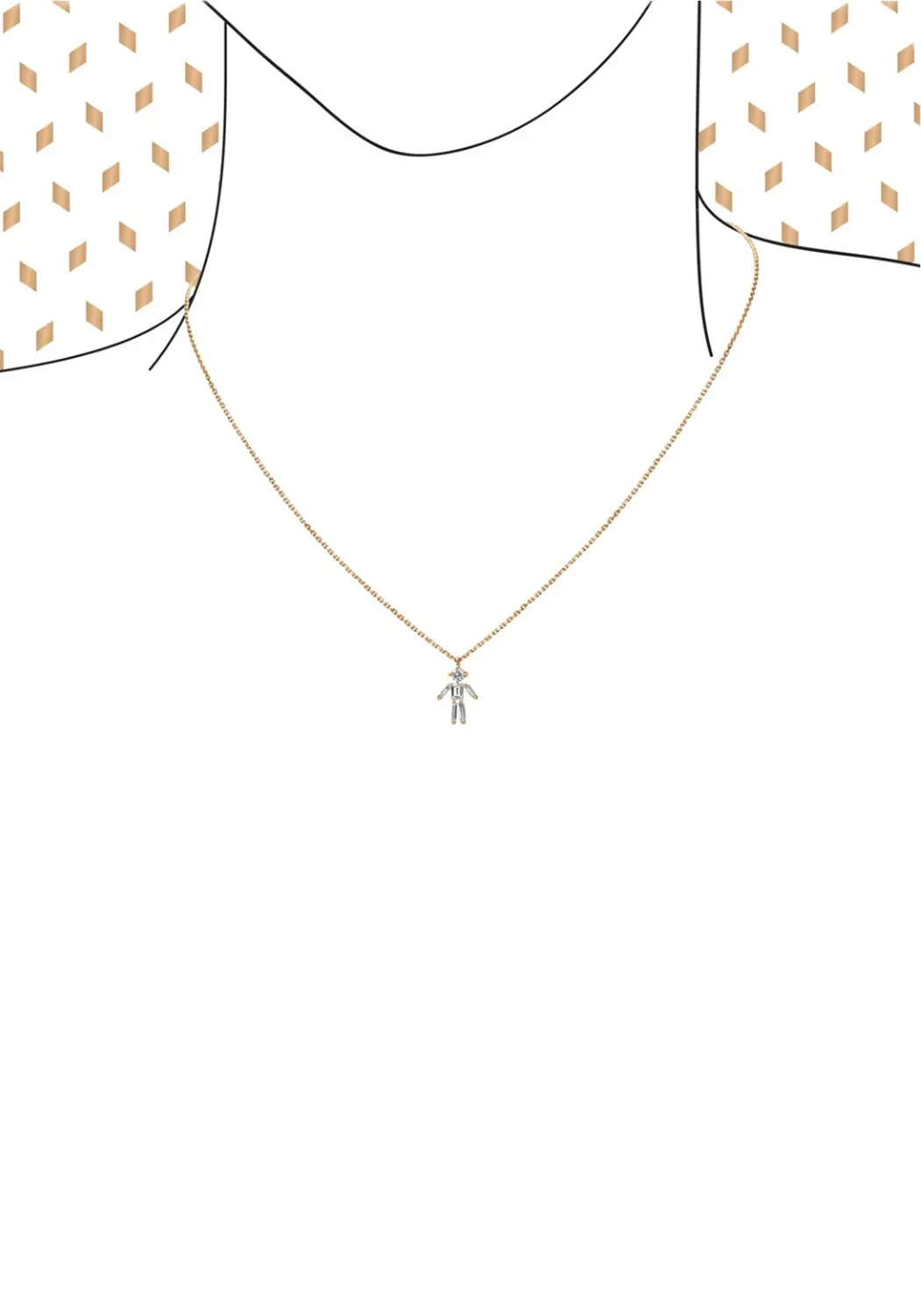 Little Ones 18KY Gold Diamond Boy Paperclip Chain Necklace