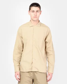 Long Sleeve Safari Shirt in Beige