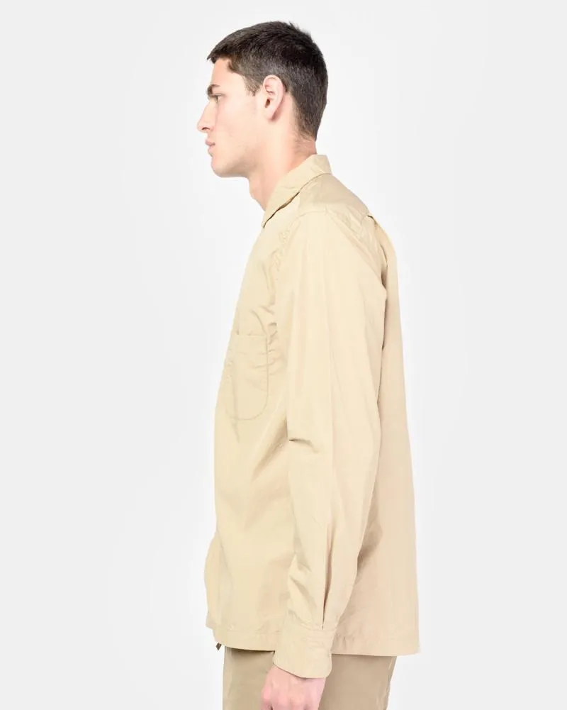 Long Sleeve Safari Shirt in Beige