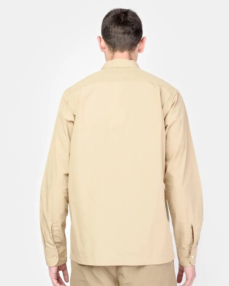 Long Sleeve Safari Shirt in Beige