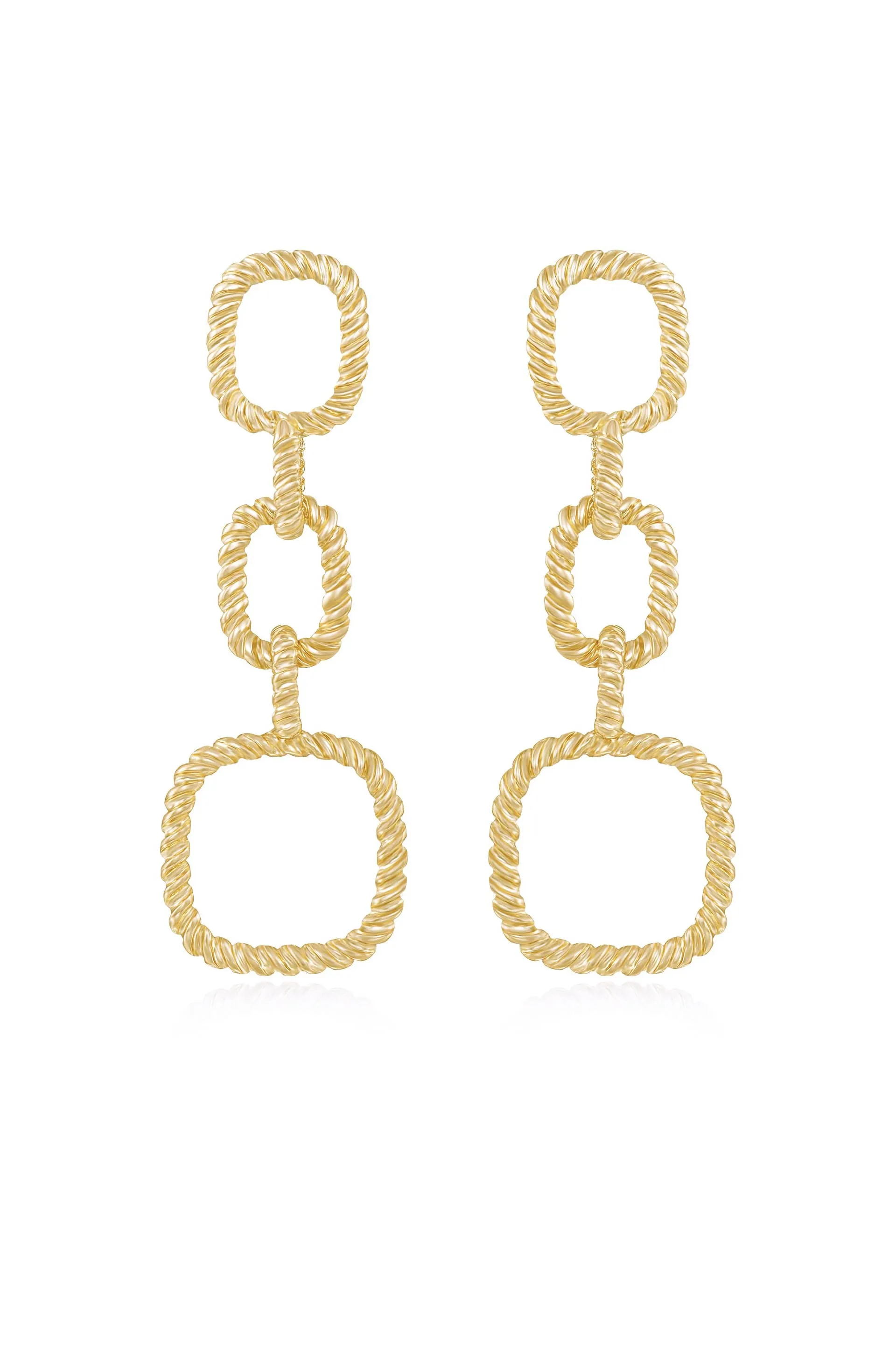 Mia Textured Drop 18k Gold Plated Earrings