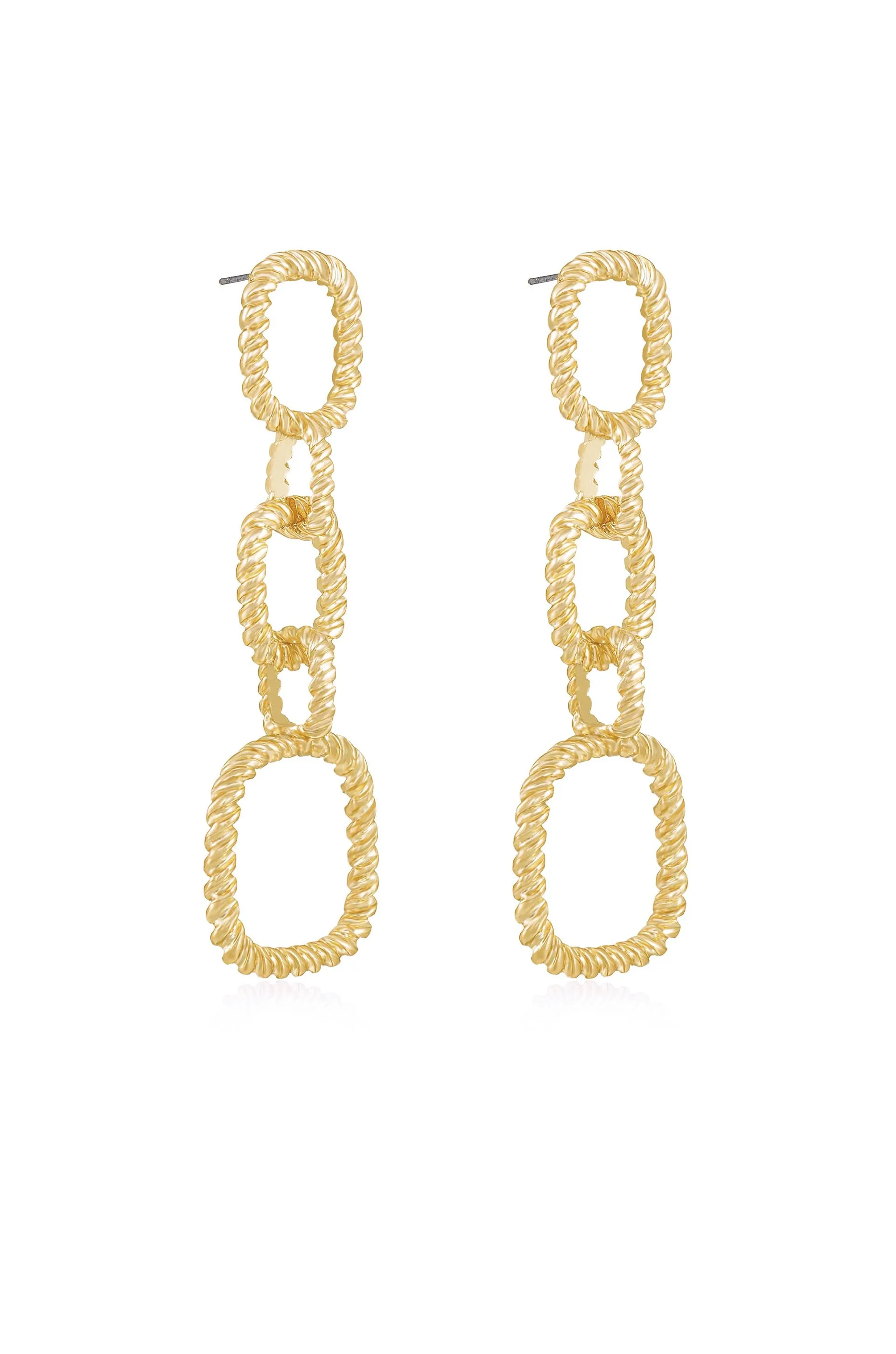 Mia Textured Drop 18k Gold Plated Earrings