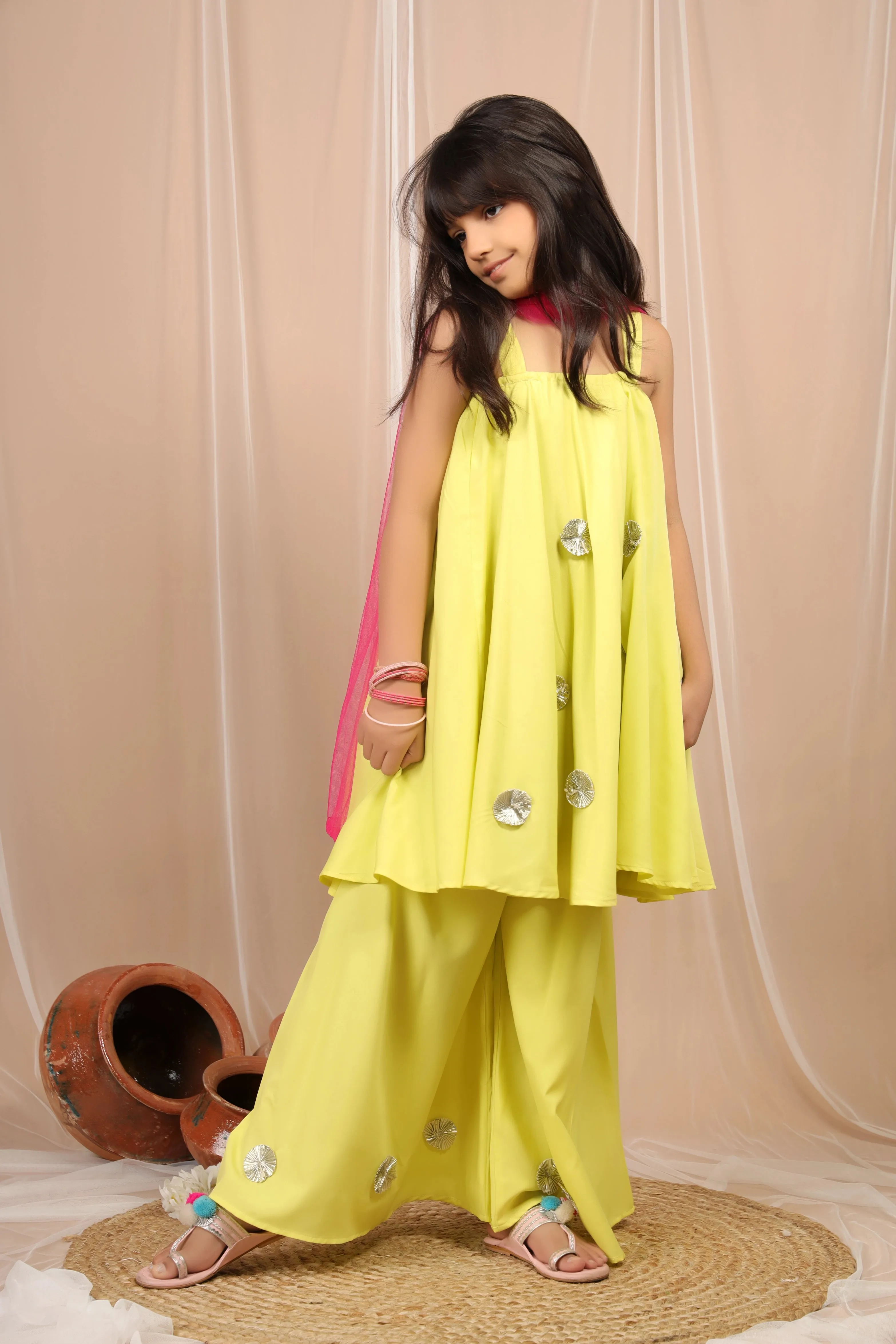 Neon Zest Sharara Set