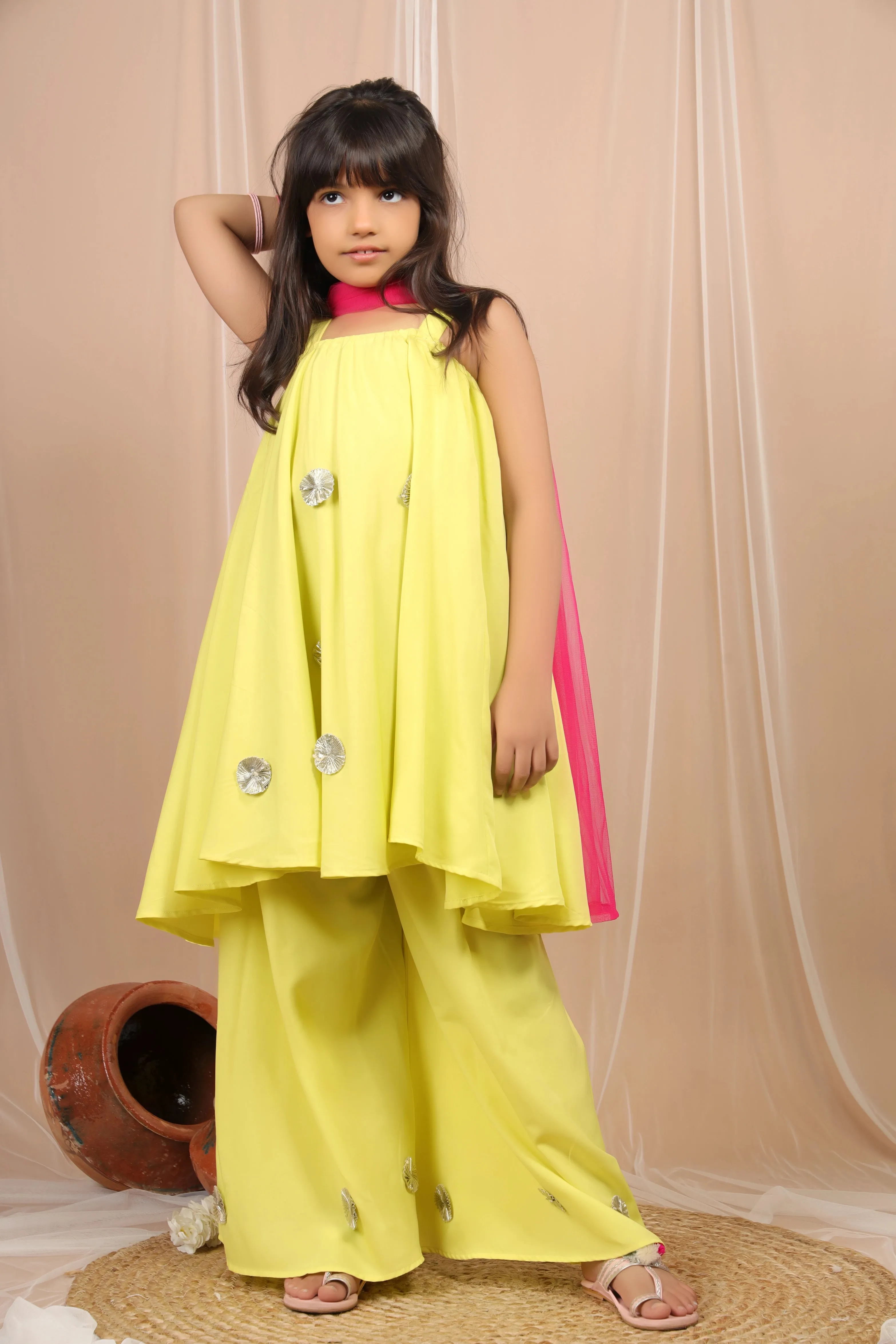 Neon Zest Sharara Set