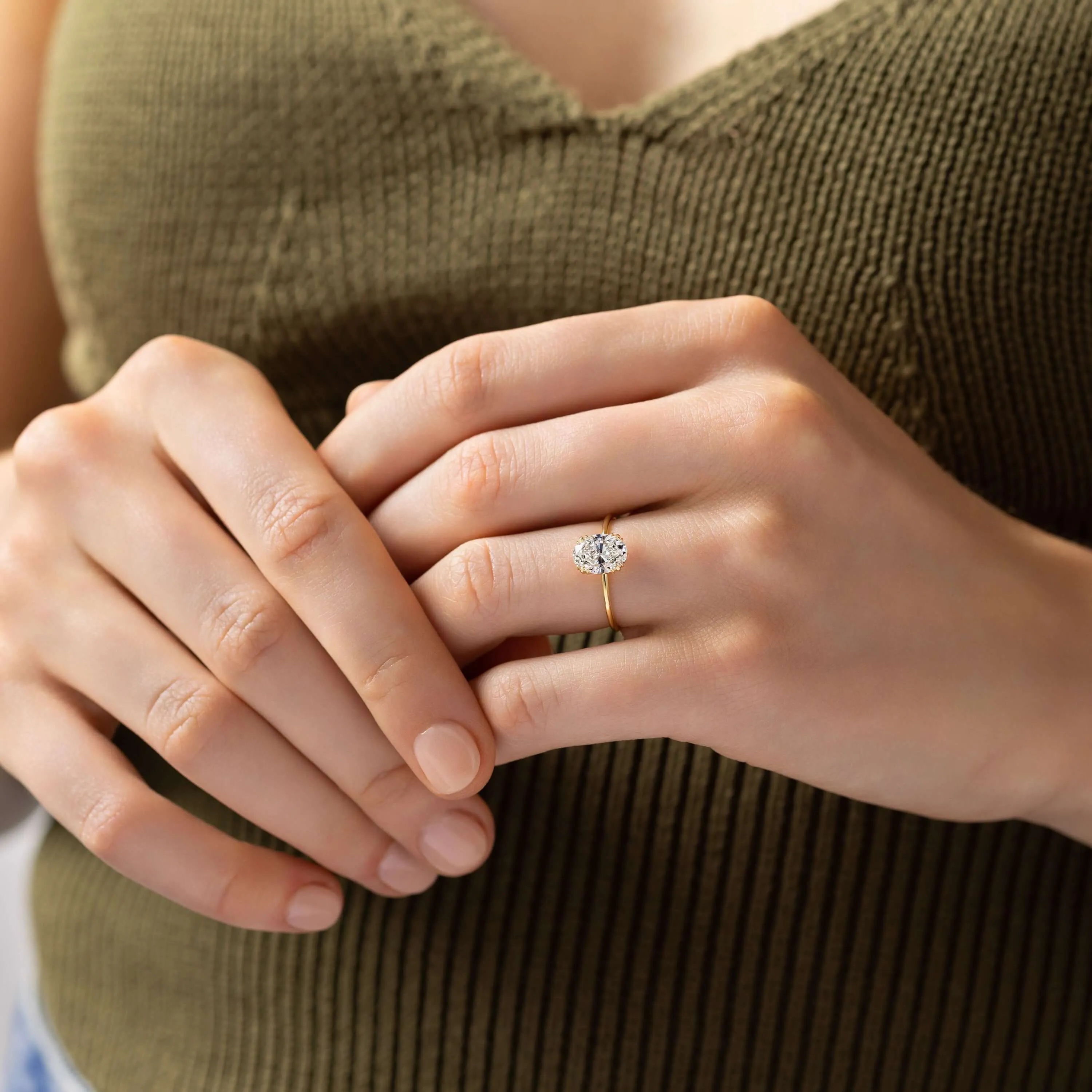 Nestled Ring, 3.01ct. Oval Cut