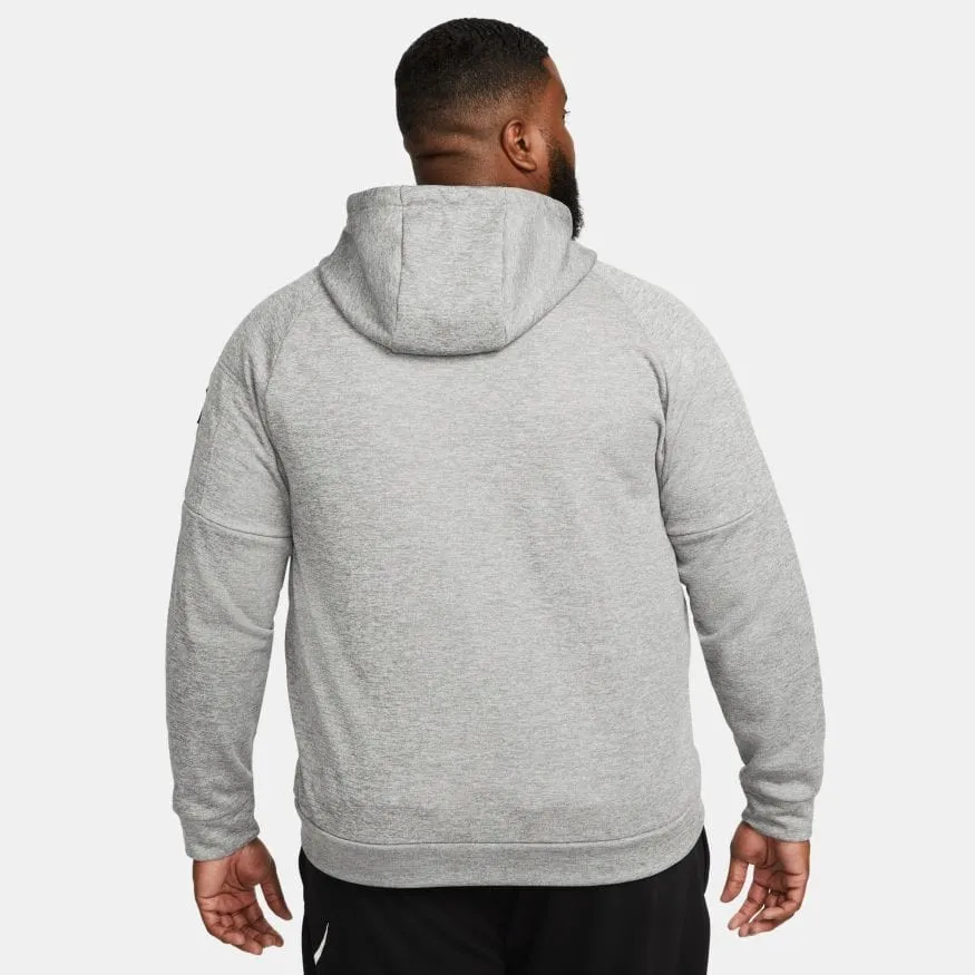 NIKE MEN'S THERMA-FIT MEN'S FULL-ZIP FITNESS HOODED GREY JACKET