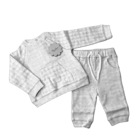 Patachou Grey Check Jersey 2-piece Set Bnwt 6-9 Months