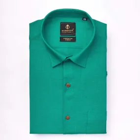 Peacock Green Color Prime Linen Shirt For Men