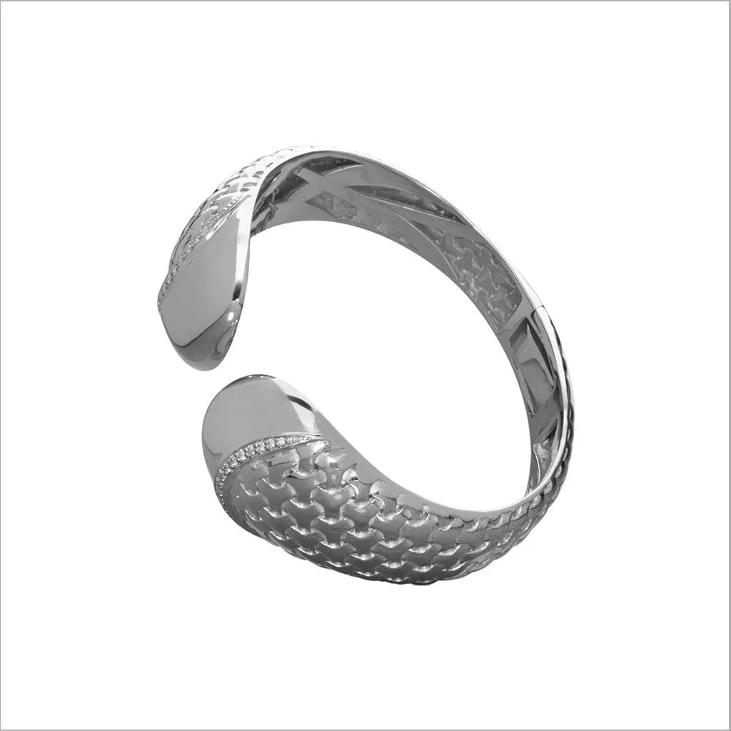 Ricamo Sterling Silver & Diamond Cuff