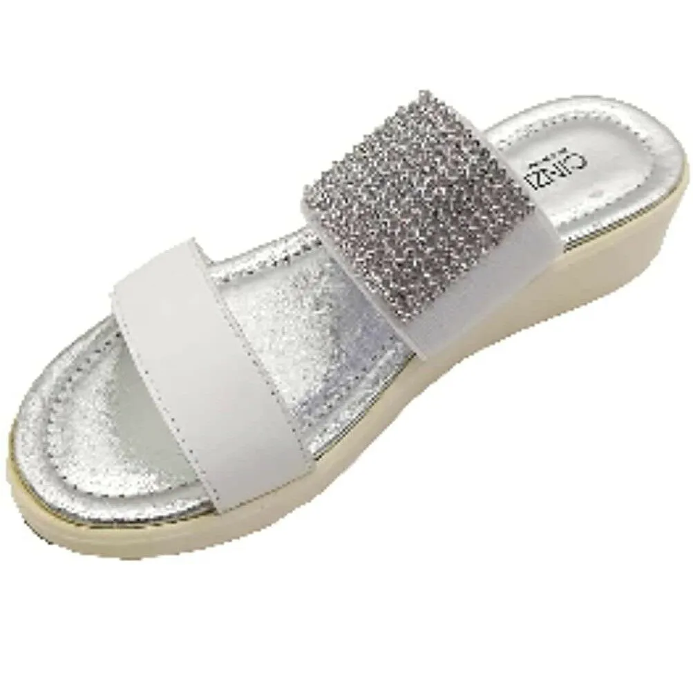 Scarpe da donna Cinzia Soft - Art. IAF12193 003 sandalo con strass bianco casual