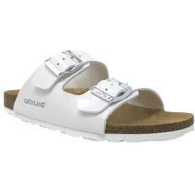 Scarpe junior GRUNLAND art. LUCE CB1462 40 ciabatta doppia fibbia bianco casual