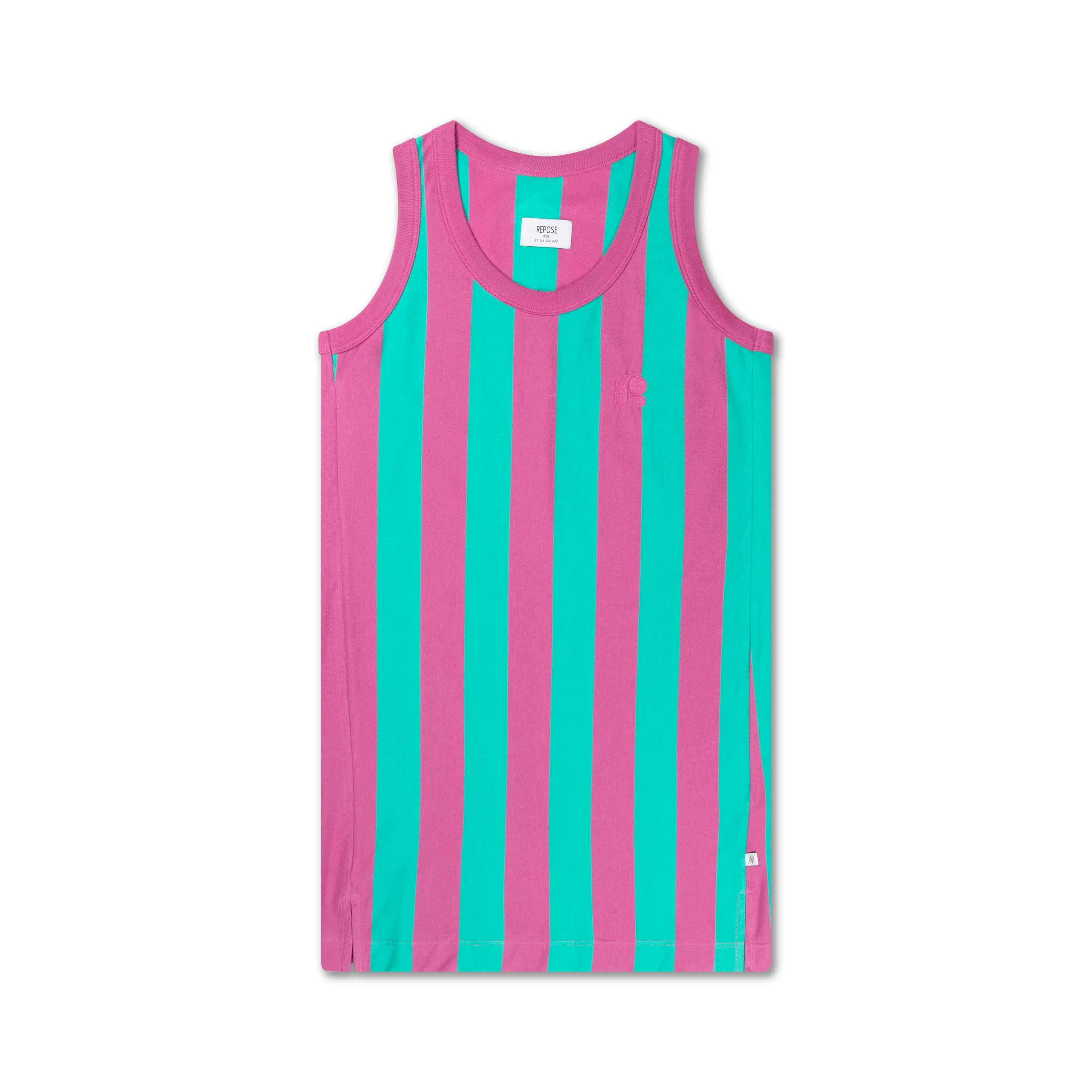 Singlet Dress – azure block stripe