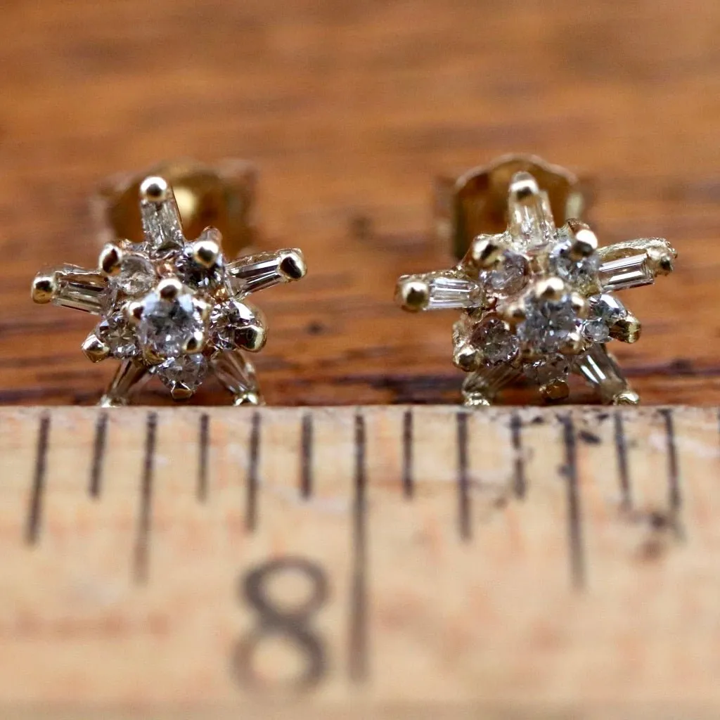 Starlight 14k Gold and Diamond Studs