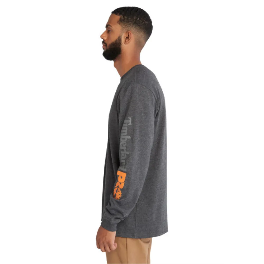 Timberland PRO Men's Core Logo Long-Sleeve T-Shirt - Grey Heather