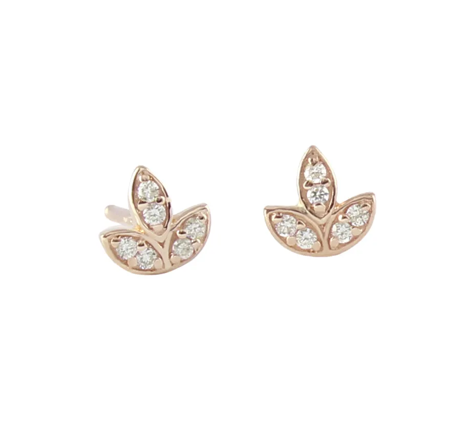 Tiny Leaf Stud Earrings