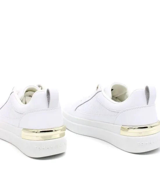 TOMMY HILFIGER Lux Court Monogram Trainer White