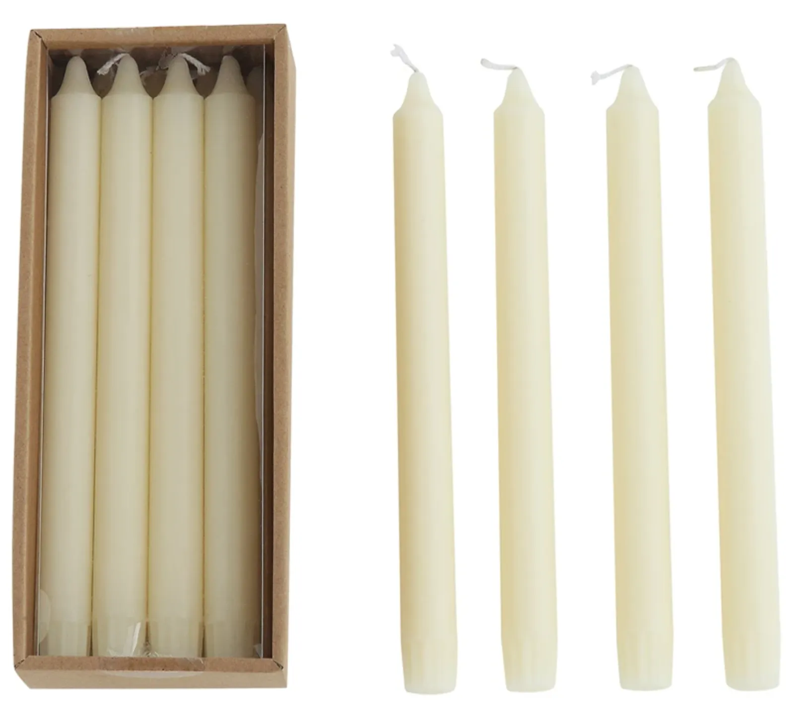 Unscented Taper Candles In Box, Set of 12