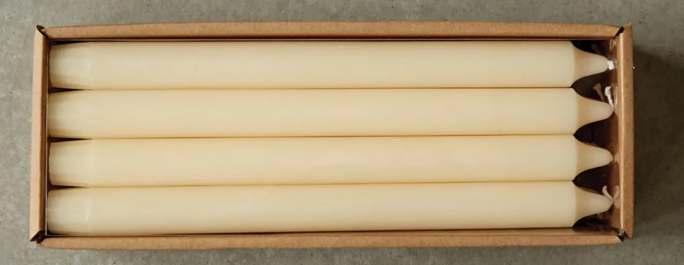 Unscented Taper Candles In Box, Set of 12